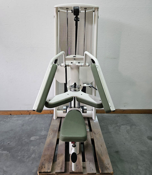 Gym80 Med80 3243 Lateralmaschine mit Trainingsarm, Lateralflexion, Latflex,  Seitneige-Maschine, Farbe Weiß, gebraucht - überholter Zustand