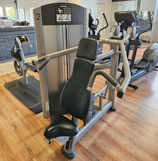 Life Fitness Schulterpresse, Shoulder Press, Overhead Press, Signature Series, Rahmenfarbe Silber, gebraucht - überholter Zustand