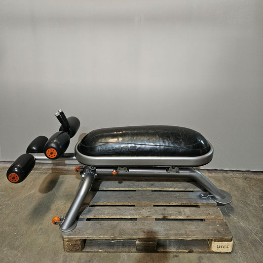 Vicore Pro core Adominal Bench Bauchbank, spezielle verstellbare Bauchmuskelbank mit gedämpften Gummi Polster, ähnlich Bosu Ball, Rahmen SIlber, gebraucht - geprüfter Zustand