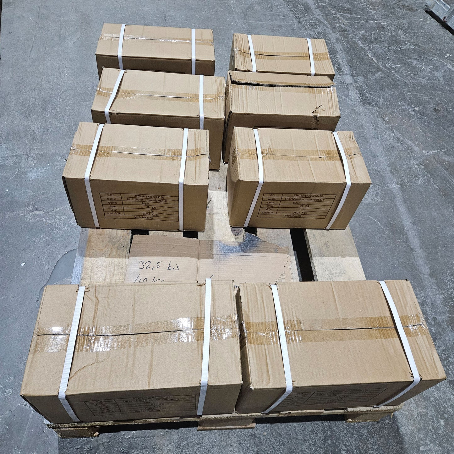 4 Paare Kurzhanteln aus Gummi, 32,5kg, 35kg, 37,5kg und 40kg - Gummierte Kompakthanteln, Farbe Schwarz, Zustand NEU