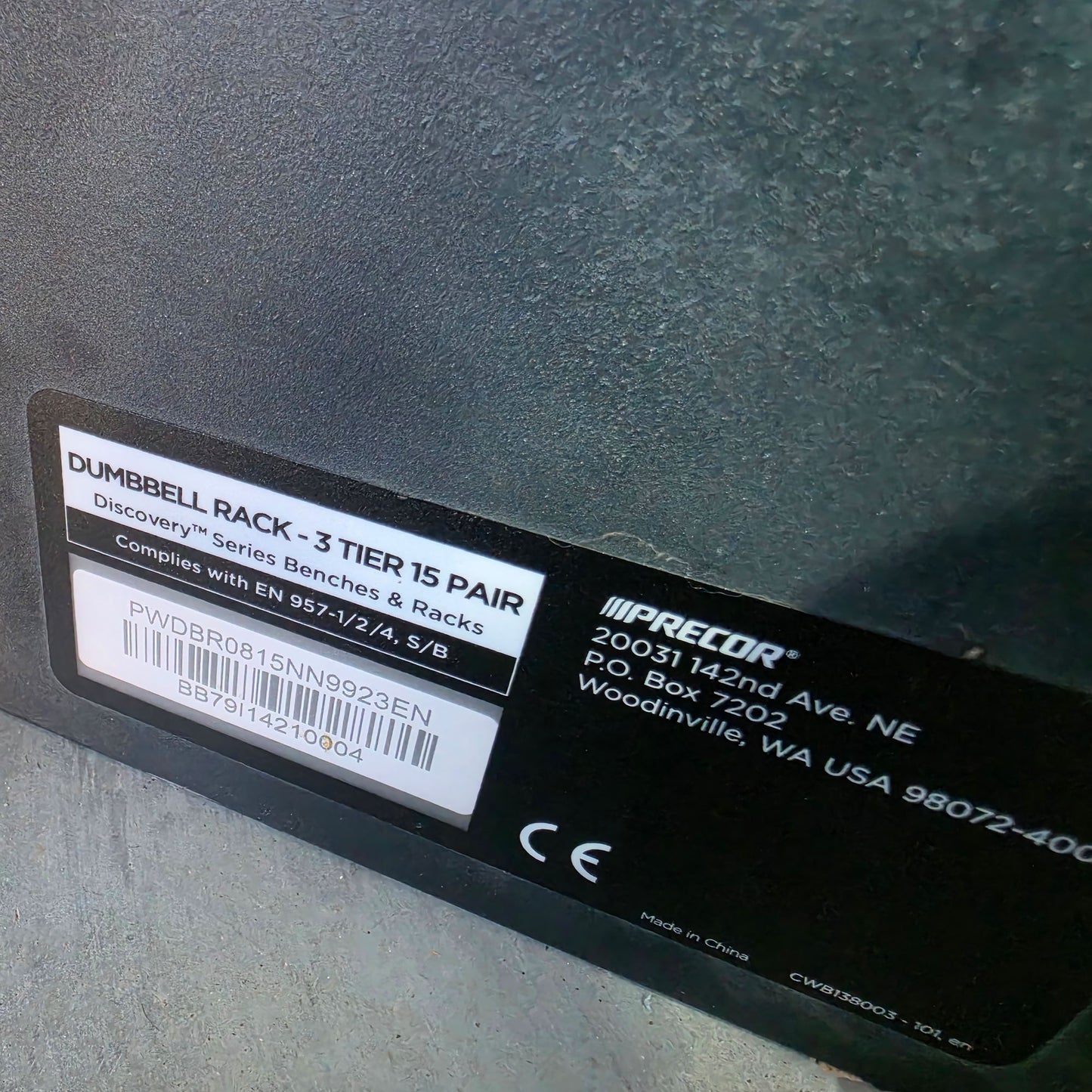 Jordan Kurzhantelsatz aus Urethane 2,5 bis 30kg in 2,5kg Stufen ( 12 Paare ) Material ähnlich Gummi bzw PU Polyurethane, INKLUSIVE Precor Kurzhantelablage, gebraucht - mit Gebrauchsspuren
