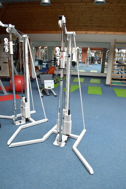 Kaphingst Explosionszug / Seilzug, höhenverstellbar, freistehend, weiß, 65kg, gebraucht