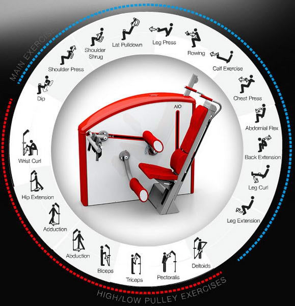 AIO by David - All in one Lösung für Homegym, Praxis, 25 Übungen in einem Gerät