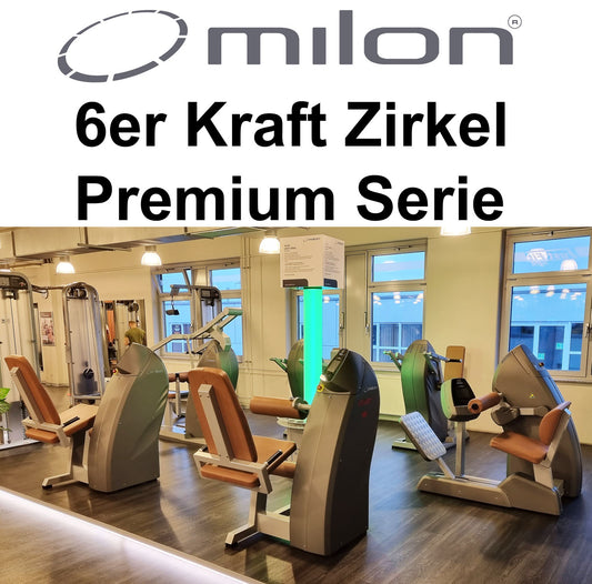 Milon 6er PREMIUM Kraft Zirkel, Baujahr 2017, Gehäuse in Anthrazit Stone, Polster Braun, inkl. LED Ampel, Top Zustand, gebraucht - überholt und Neuwertig