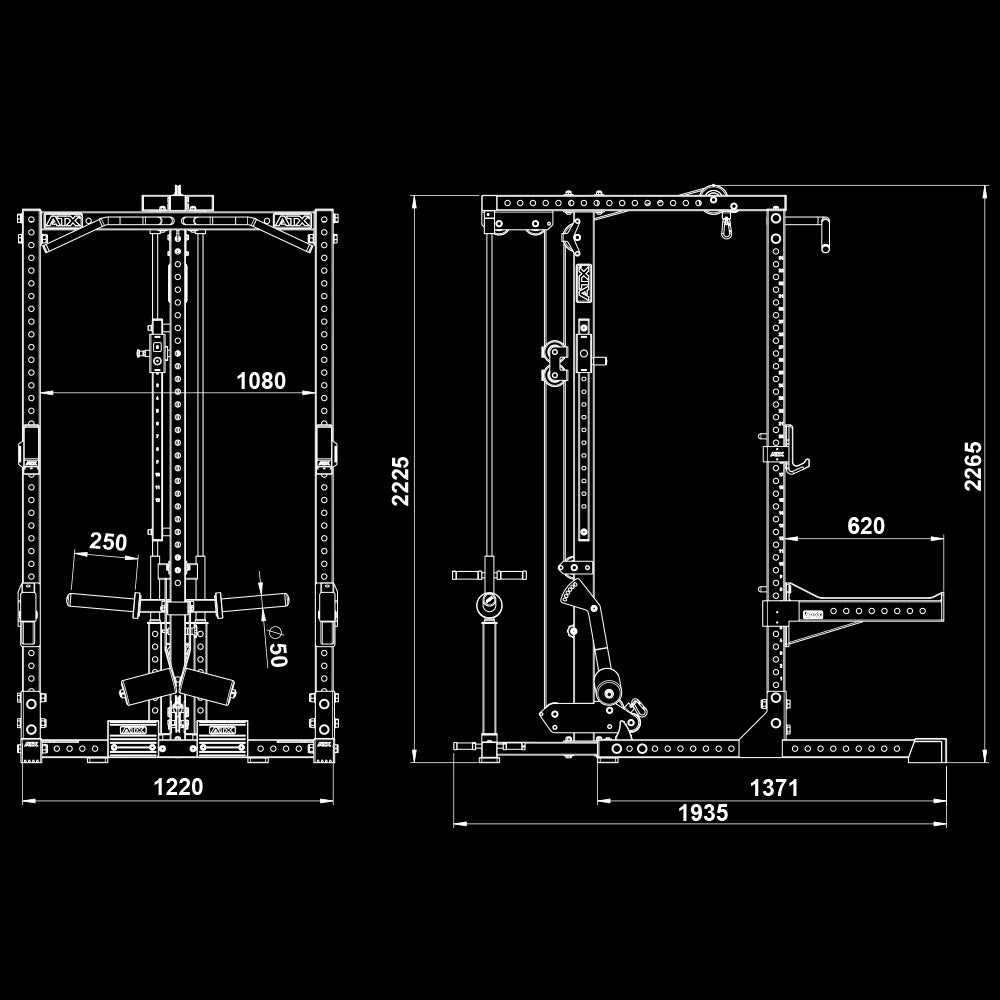 ATX Half Rack HRX-780 mit Latzugstation - Plate Load