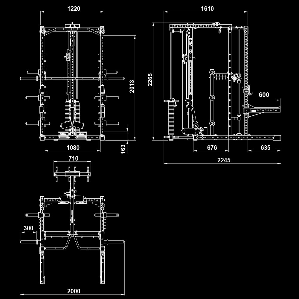 ATX Multipresse-Rack 780 Komplettstation mit Latzugstation - 125 kg Steckgewichte