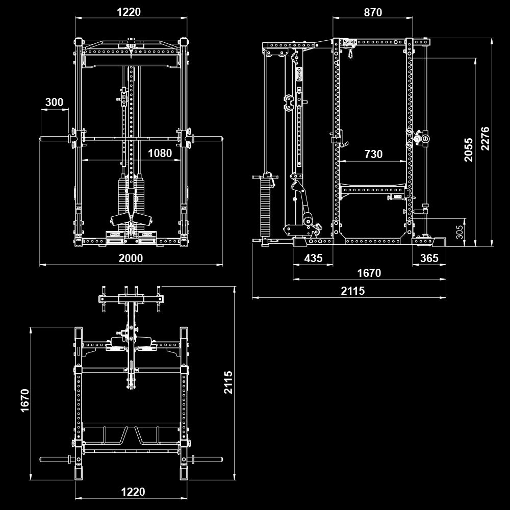 ATX Power Rack 780 2.0 mit Latzug - 125kg Steckgewichte & Multipresse