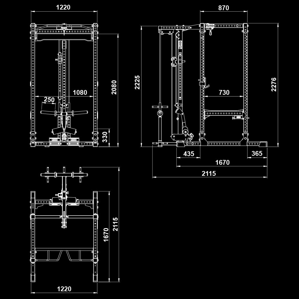 ATX Power Rack PRX-780 2.0 mit Latzug - 125 kg Steckgewichte