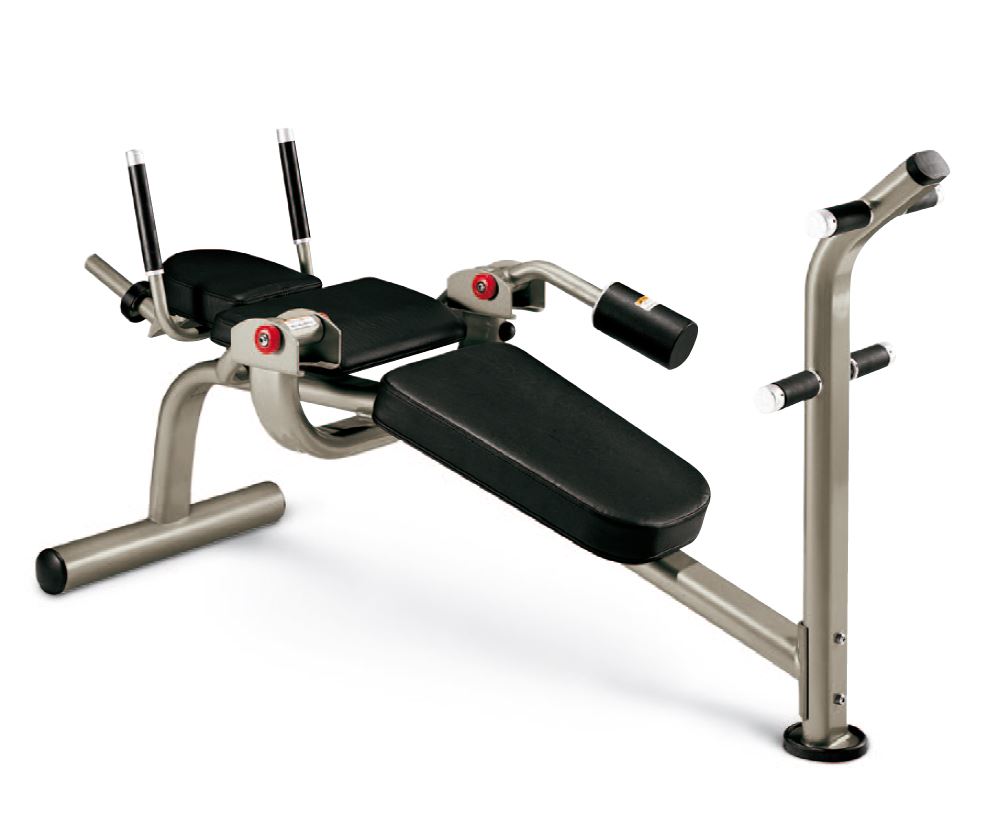 Matrix Aura G3-PL50 Bauchbank Klappmesser, Bauchmuskelmaschine Plate loaded, Ab Crunch Bench, Farbe Silber, gebraucht