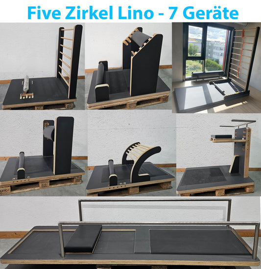 Five Lino 7er Zirkel Beweglichkeitszirkel, Dehnzirkel aus Holz von Five bzw Milon, Holzfarbe Anthrazit, guter gebrauchter Zustand