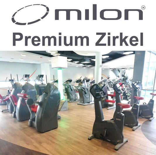 Milon PREMIUM Kraft-Ausdauer Zirkel in Carbon, Baujahr 2014, inkl. TV Ampel, Polster Rot, Ab-Adduktoren, gebraucht und generalüberholt - guter Zustand