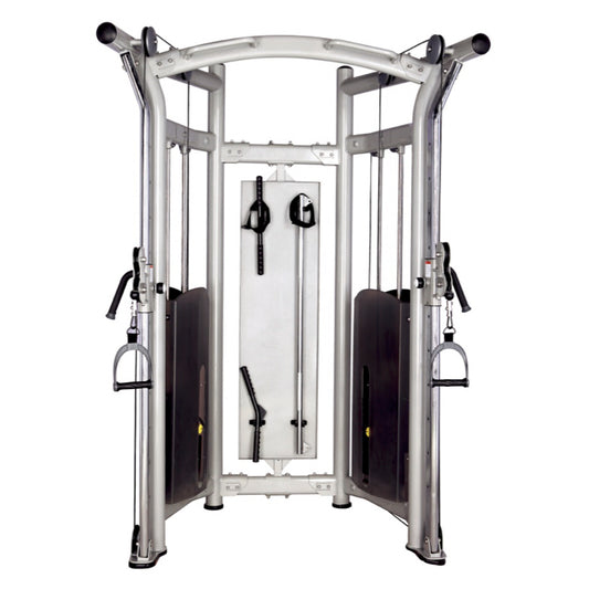 DankSport Enger Doppel Kabelzug höhenverstellbar - Dual adjustable Cable Pulley - 2x 100kg Gewichtsblöcke - Silber und Schwarz - NEU