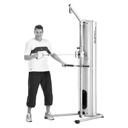 Dr. Wolff Medi-Pull 756, height-adjustable cable pull, boom for lat pulldown, freestanding with stand, color silver - used - refurbished condition