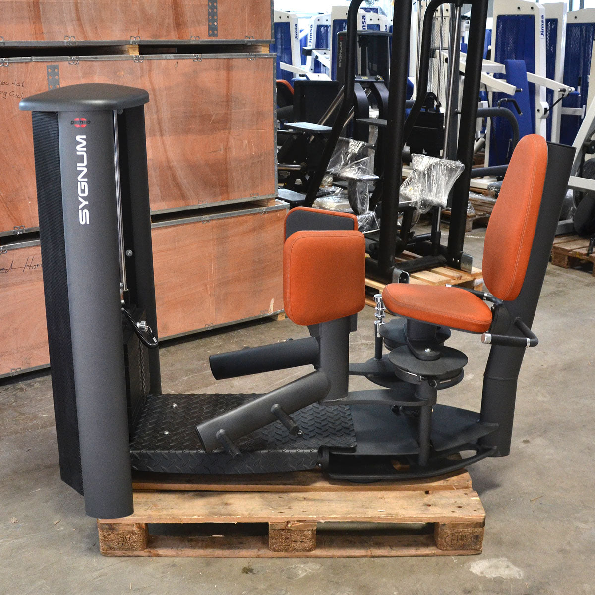 Gym80 Sygnum, Abduktoren und Adduktoren Kraftgeräte als Set Pärchen, große 105kg Gewichtsblöcke, Schwarz-Anthrazit, gebraucht - überholter Zustand