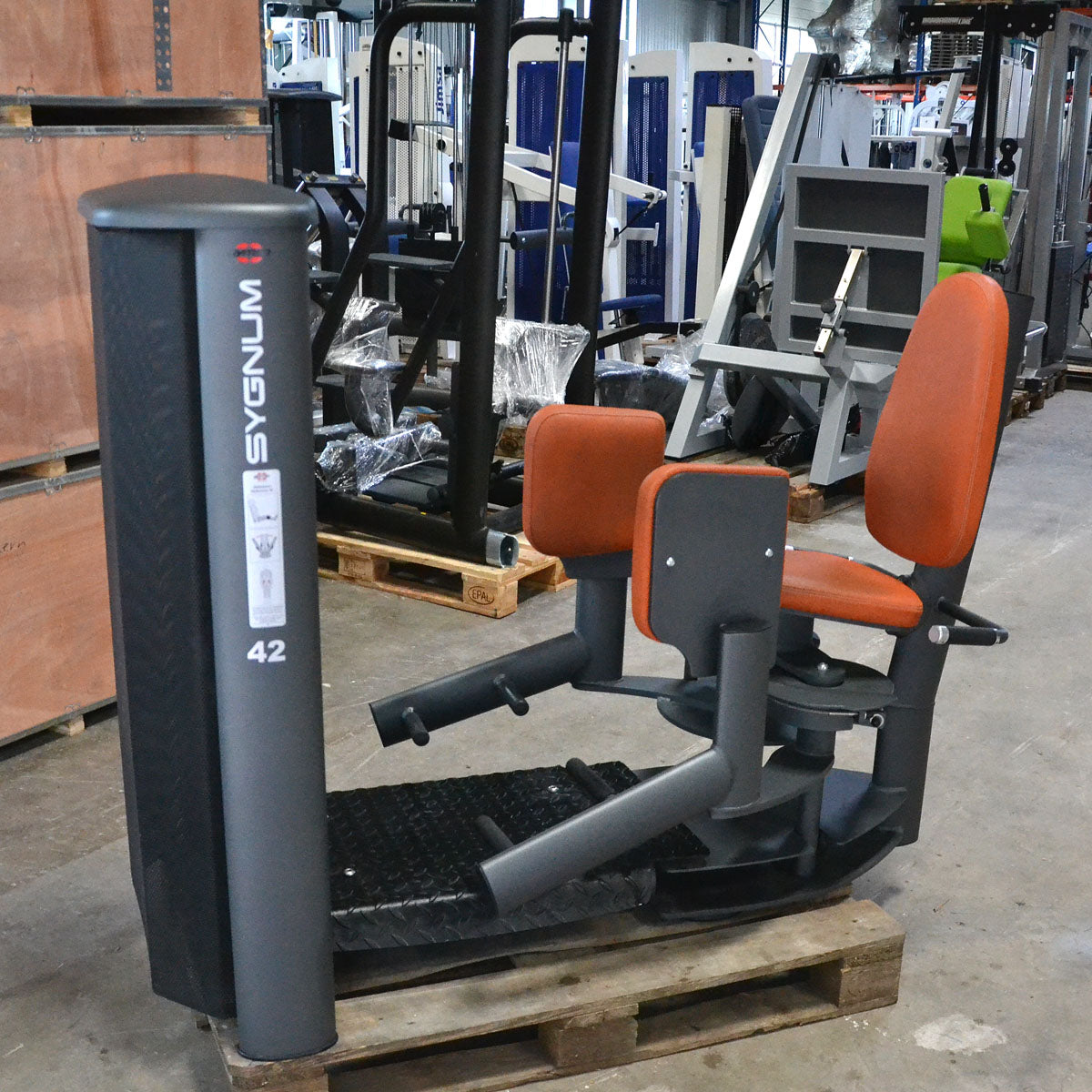 Gym80 Sygnum, Abduktoren und Adduktoren Kraftgeräte als Set Pärchen, große 105kg Gewichtsblöcke, Schwarz-Anthrazit, gebraucht - überholter Zustand