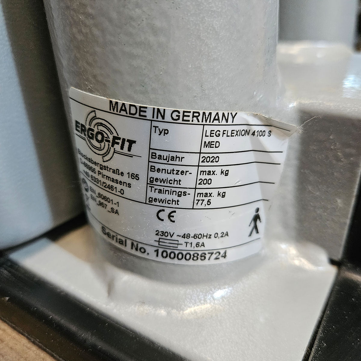 Ergo-Fit Leg Flexion 4100 S Med with display, seated leg curl with medical approval, MPG, built in 2020, frame silver, used - refurbished condition