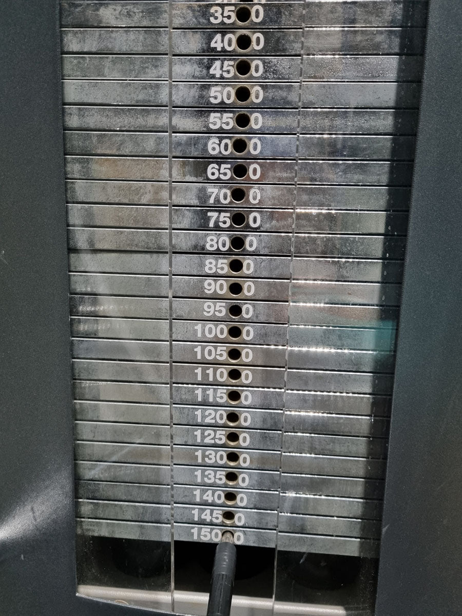 Frei Genius functional leg press - adjustable leg press, frame color silver, upholstery color turquoise, used - refurbished condition