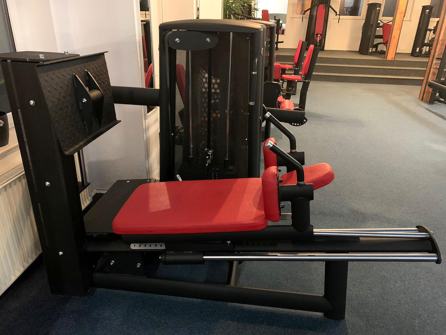 Gym80 Sygnum - 20 strength training machines, 17 benches, stands, shelves, etc. - Equipment park, matte black special color, used - As good as new