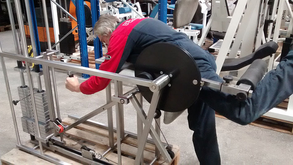 Germania Gluteus radial / buttock machine, standing, stainless steel