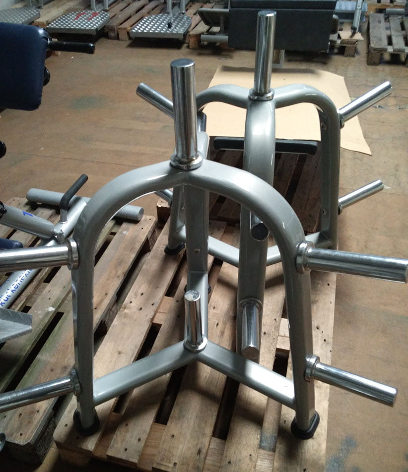 Dumbbell plate rack 50mm, 50s, 8 pegs, silver, used