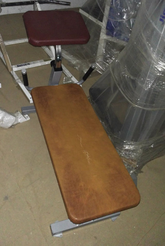 Proxomed Bauchbank, Rahmen Silber, Polster Braun, gebraucht - geprüfter Zustand mit kleinen Gebrauchsspuren