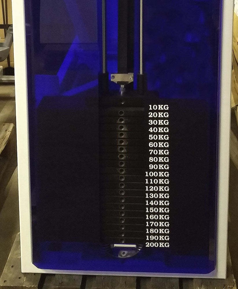 Dynamix Beinpresse, liegend, 200kg Gewichtsblock, Weiß, gebraucht
