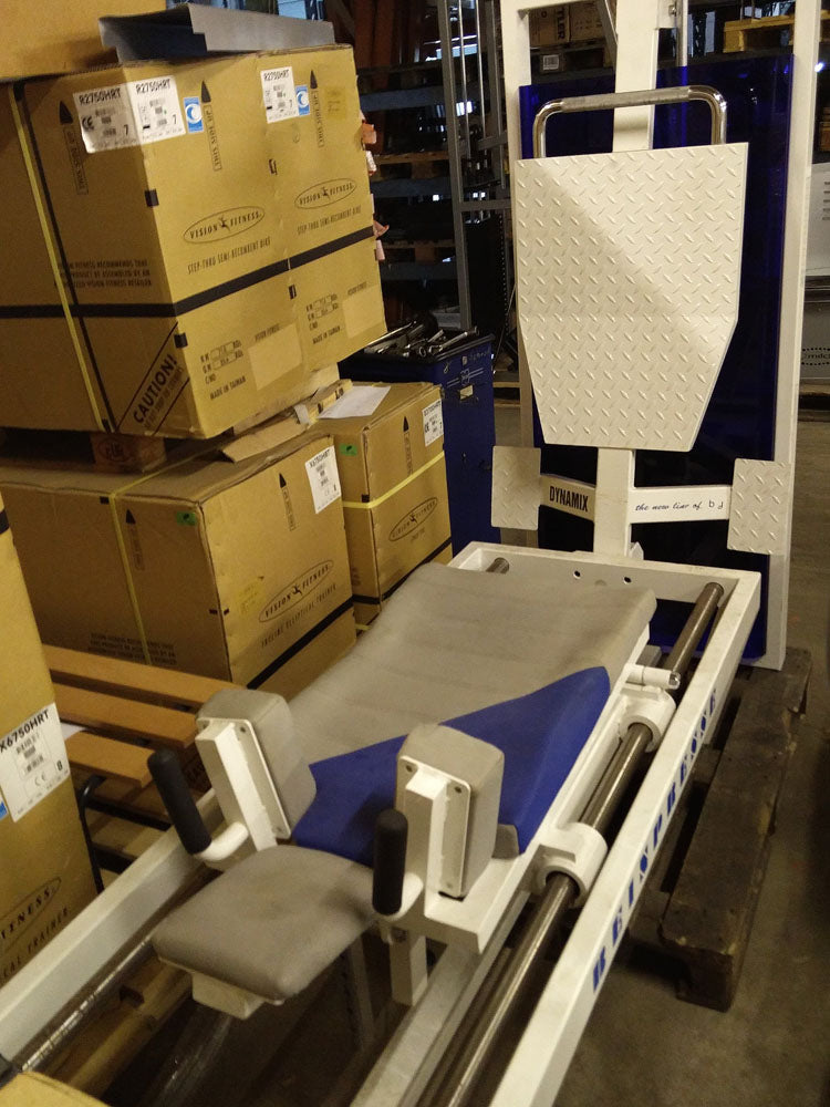 Dynamix Beinpresse, liegend, 200kg Gewichtsblock, Weiß, gebraucht