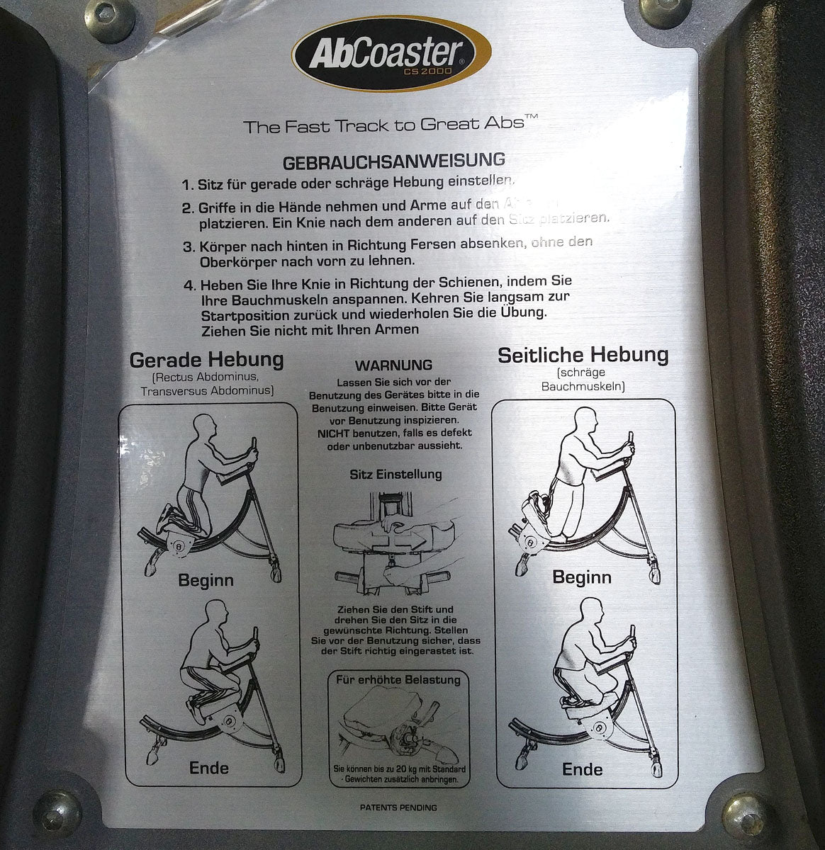 ABCoaster Pulse CS2000 / CS3000, abdominal muscle trainer, used
