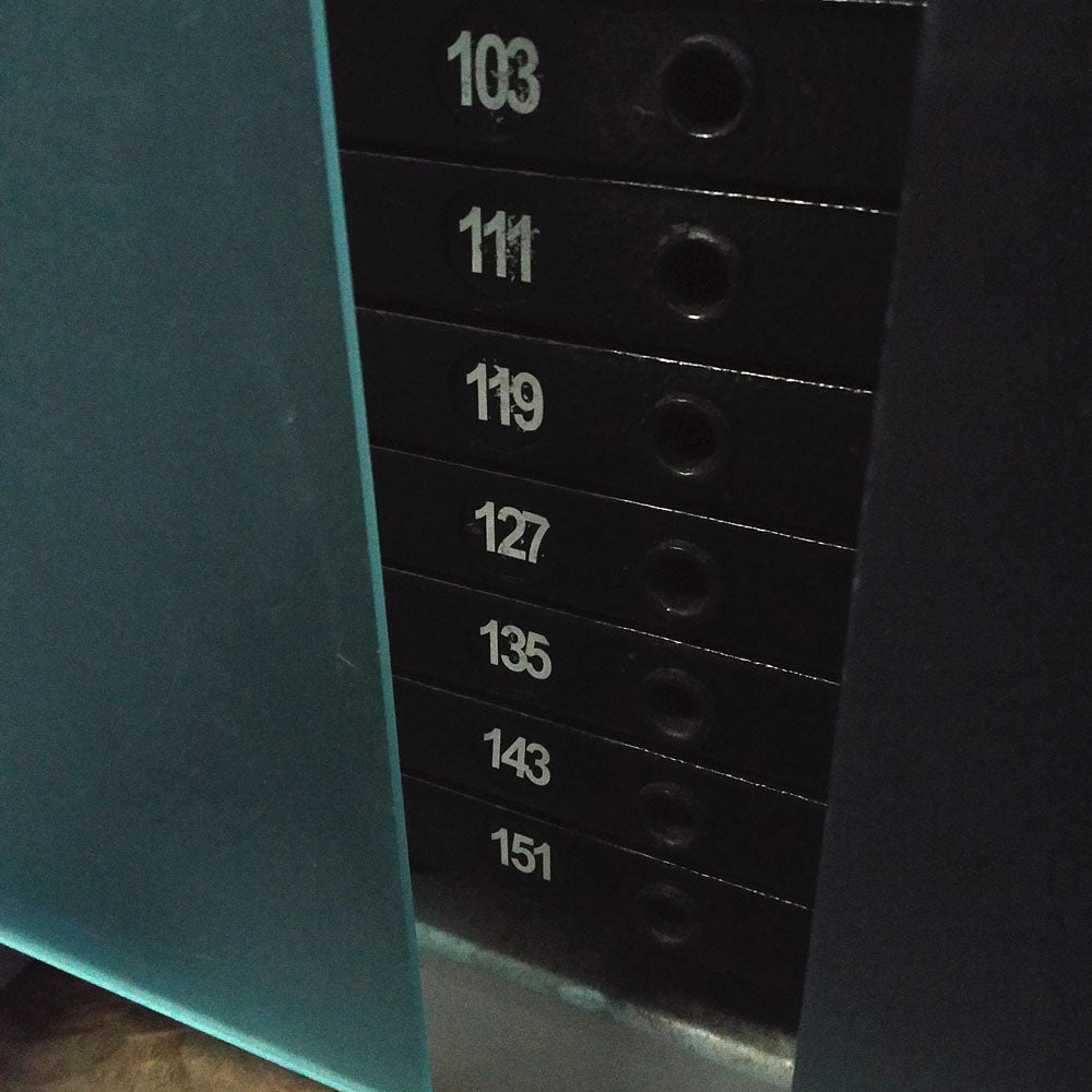 Einstellbare Beinpresse, SVG Reha Line Funktionsstemme, Rahmenfarbe: Silber-Grau, Polster: Braun, gebraucht - überholter Zustand