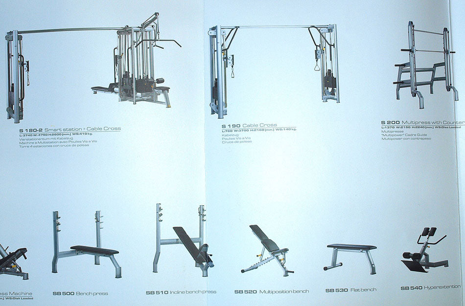 Jimsa Smartline-, Proline- und Benchline Gerätepark, 25 Kraftgeräte, Farbe Silber, Ausstellungsstücke