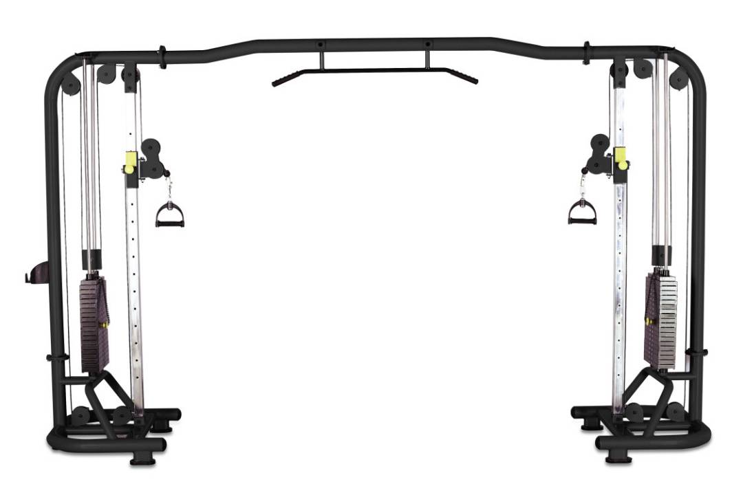 DankSport Cable Crossover height-adjustable cable pull - 2x 100kg weight blocks - Silver and Black - NEW