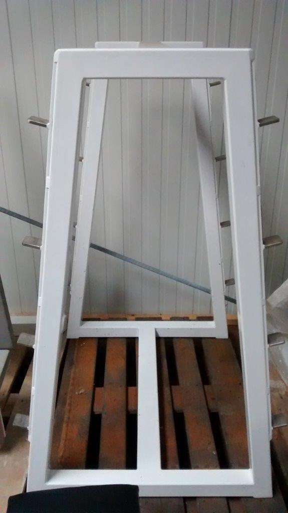 HBP Langhantelablage für 8 Hantelstangen, weiß, gebraucht