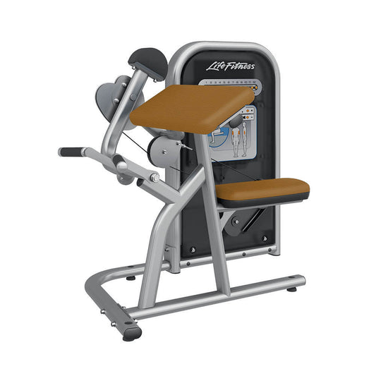 Life Fitness Bicezepscurl-maschine, Circuit Serie, Bizepstrainer, Armbeuger, Drehbare Griffe, Rahmenfarbe Platinum Silber, NEU und OVP