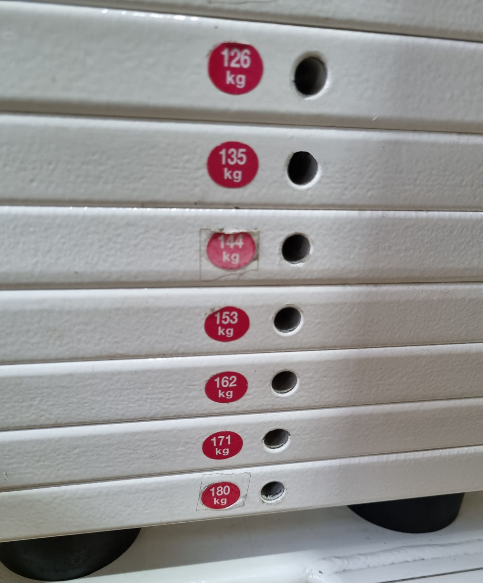 MKB Reha functional press, adjustable leg press, tilting gyroscope, MPG, frame color white, used - refurbished condition