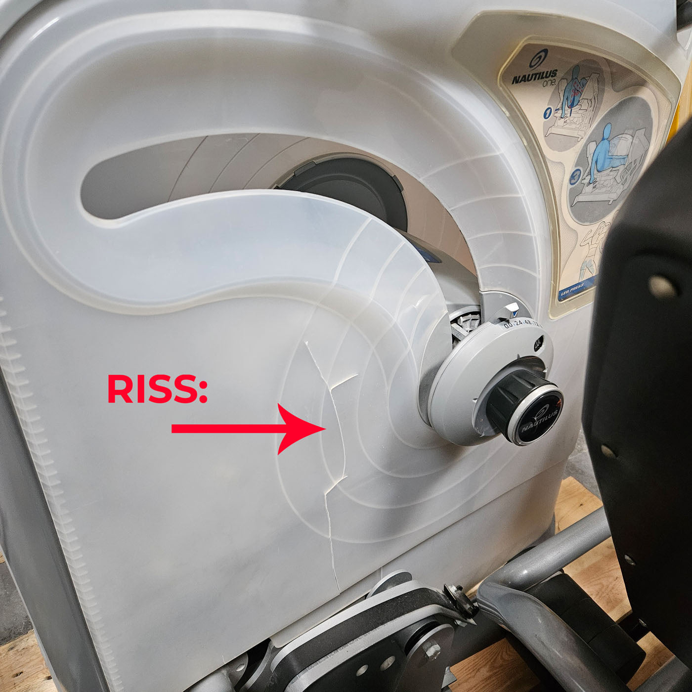 Nautilus ONE Leg Press, seated leg press, model S6LP, frame color silver, used - refurbished condition