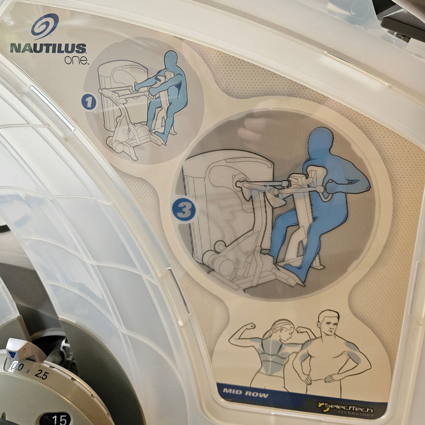 Nautilus ONE Row, rowing machine with chest support, lat rowing, model S6MR, rotating handles, frame color silver, used - refurbished condition