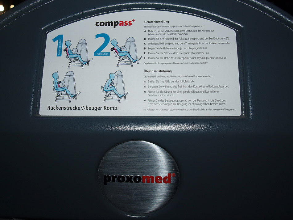 Proxomed Compass Bauch / Rückenstrecker, Kombigerät, Silber, gebraucht