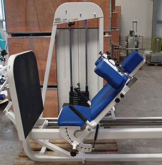 Proxomed Compass Funktionsstemme, verstellbare Beinpresse, Kippkreisel, MPG, Rahmenfarbe Weiß, gebraucht - überholter Zustand