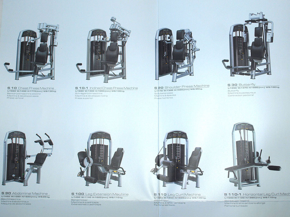 Jimsa Smartline-, Proline- und Benchline Gerätepark, 25 Kraftgeräte, Farbe Silber, Ausstellungsstücke