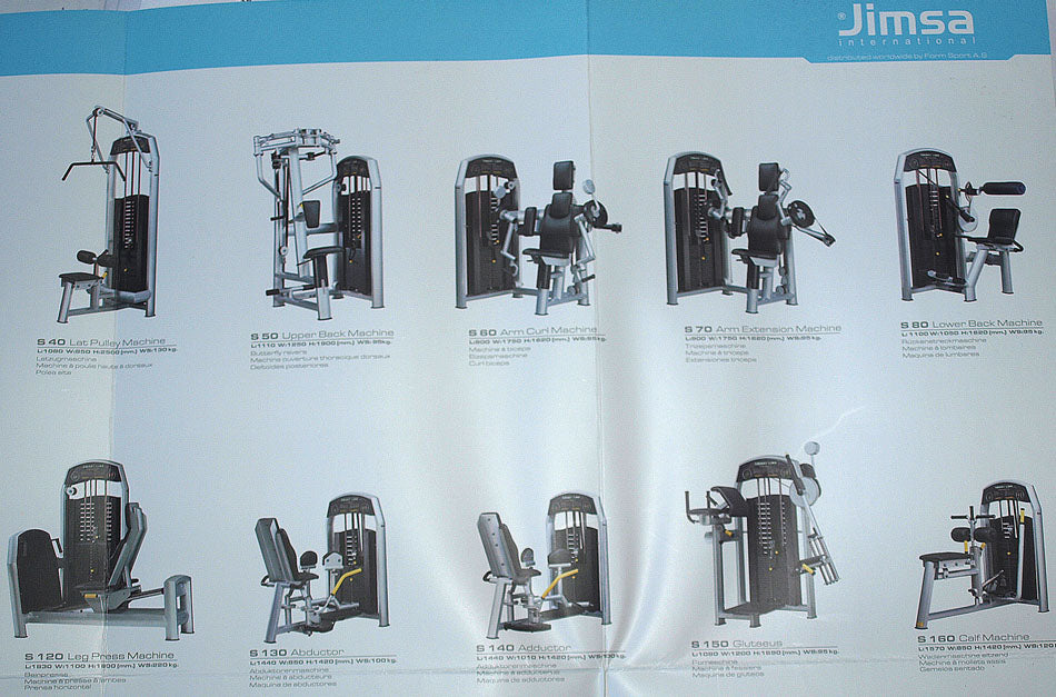 Jimsa Smartline-, Proline- und Benchline Gerätepark, 25 Kraftgeräte, Farbe Silber, Ausstellungsstücke