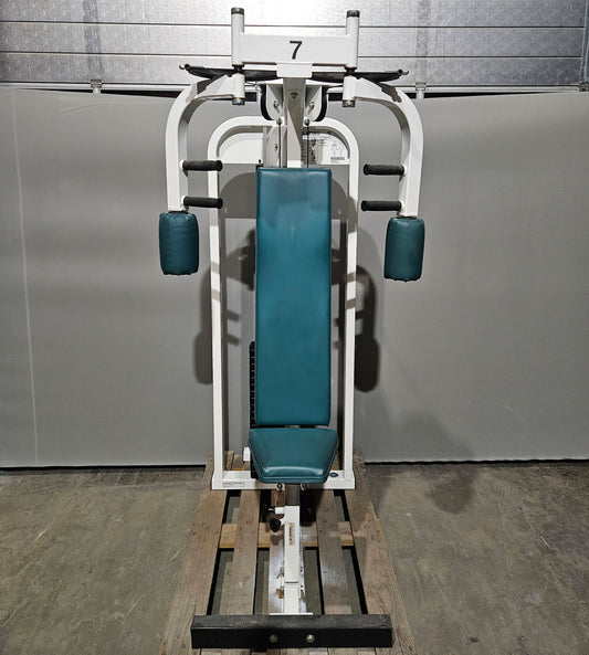 Paramount Vertical Butterfly Model 900 - Pectoral Fly, Pec Fly, Made in USA, Farbe Weiß, Polster Grün, gebraucht - geprüfter Zustand