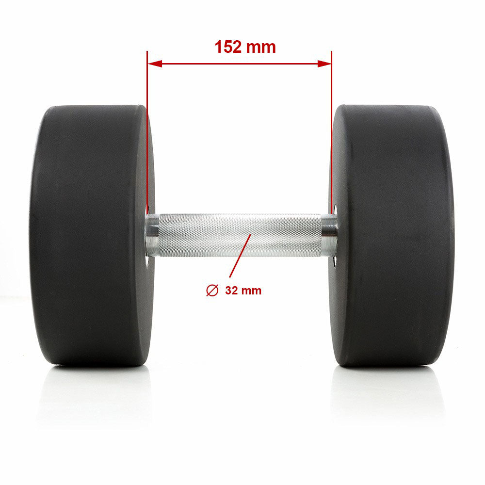 Kurzhantelsatz 5 - 40 kg, in 2,5kg Stufen, Polyurethan PU (ähnlich Gummi), 15 Hantelpaare im Set - NEU