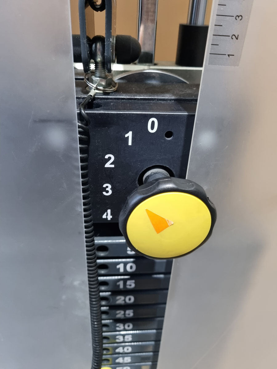 Proxomed Compass 530 functional leg press, adjustable, MPG, rehab, frame color silver, upholstery color red, used - refurbished condition