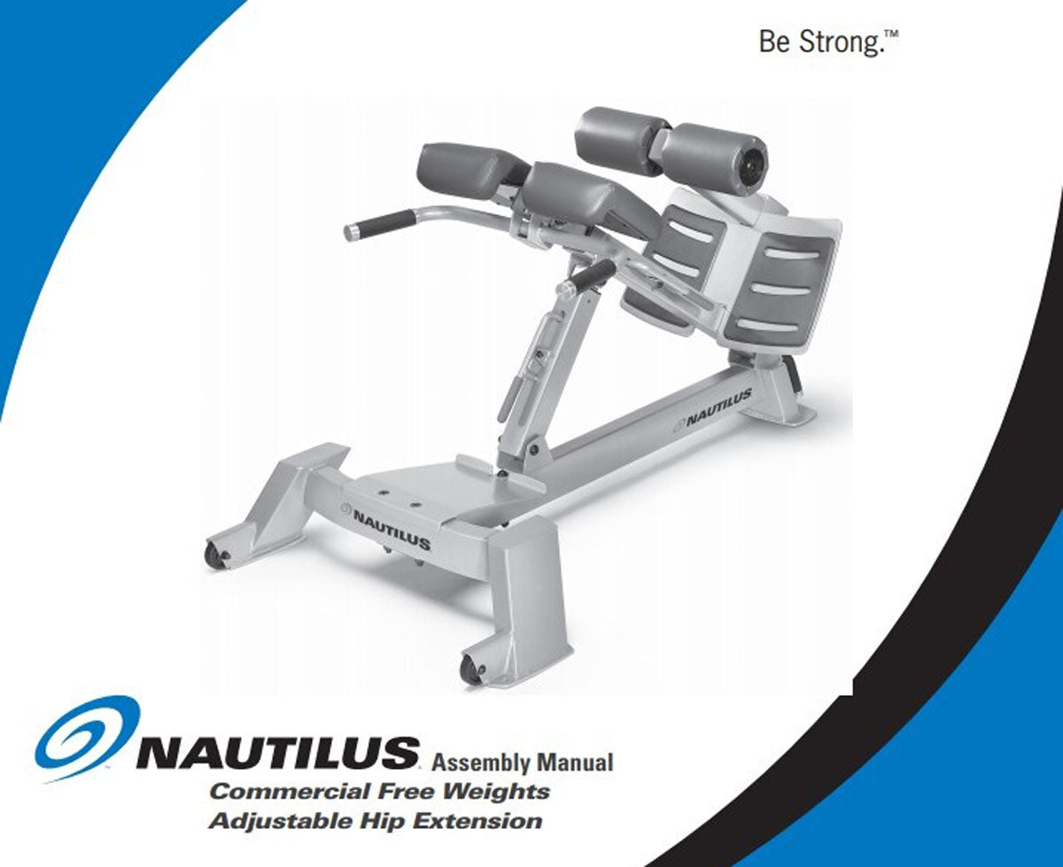 Nautilus Nitro Hyperextension, back extension bench, 45° adjustable, Adjustable Hip Extension F3AHE, frame color silver, used - refurbished condition