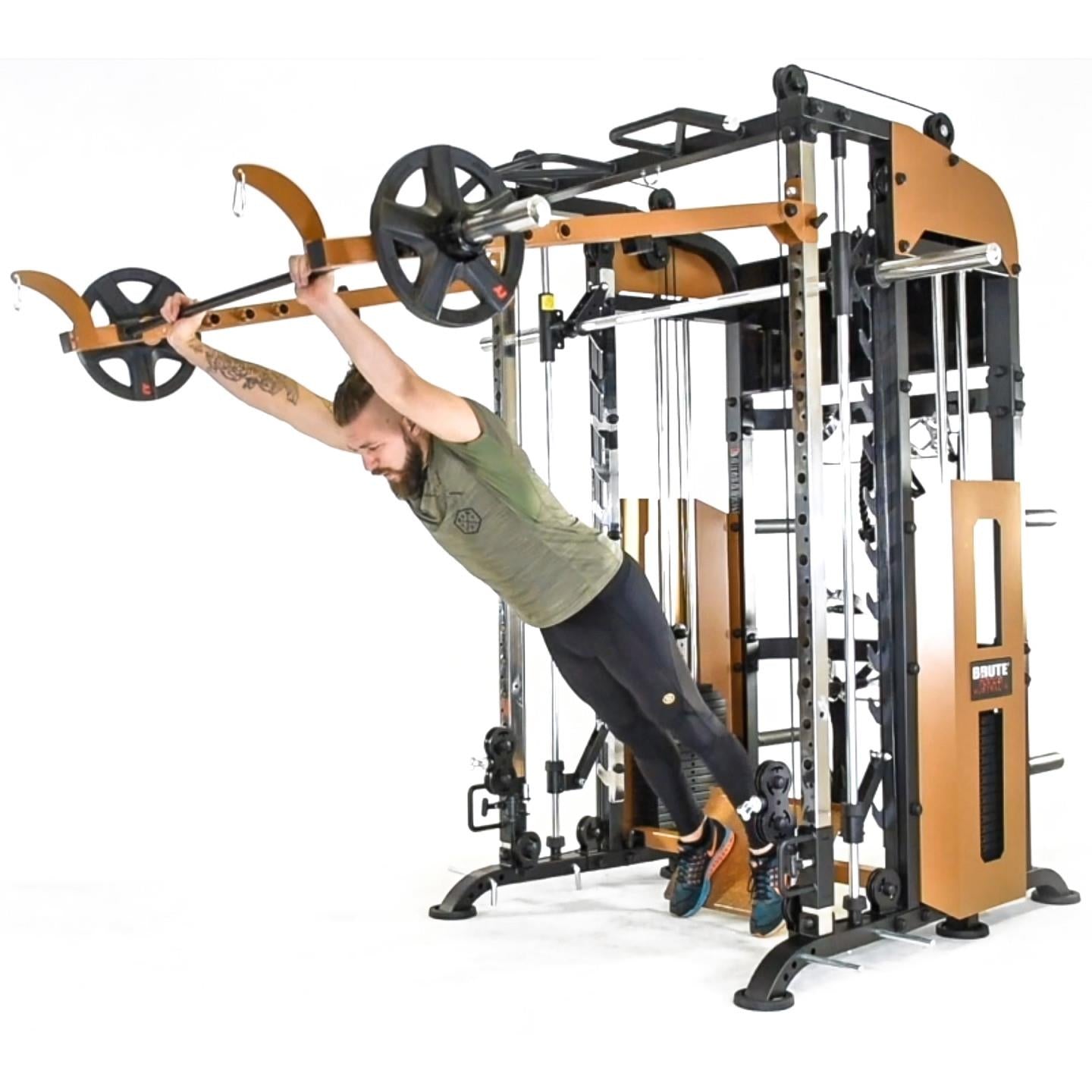 Brute Force 360PTX Functional Trainer Smith Machine, Rack, Beinpresse, Jammer Arms
