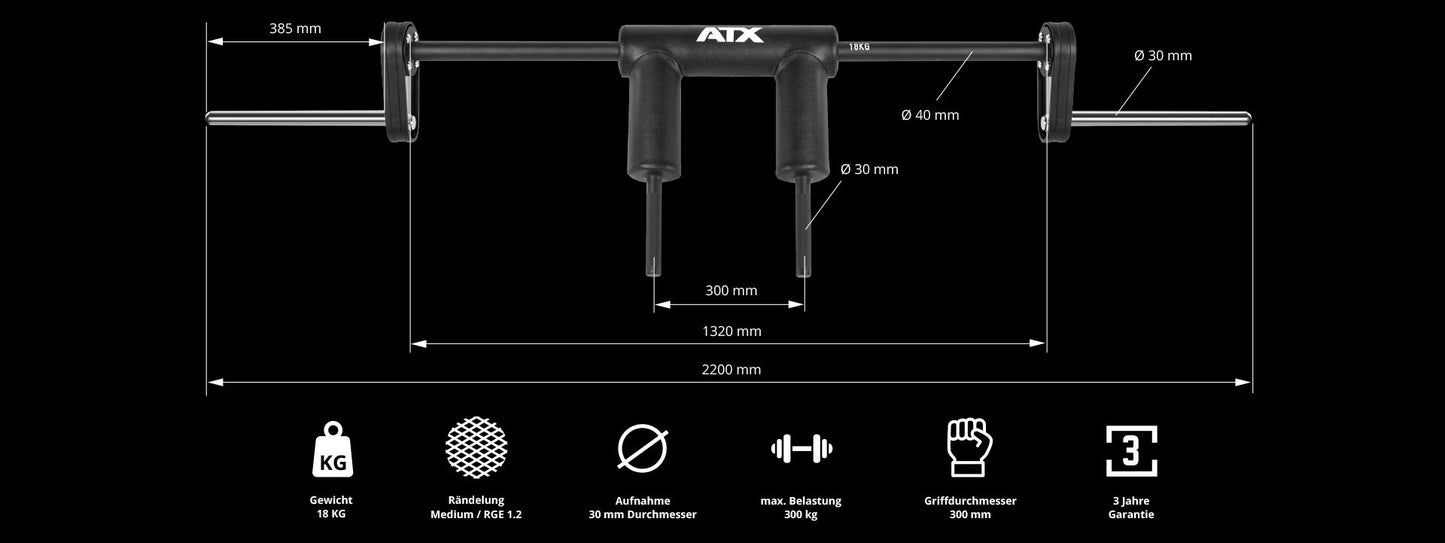ATX Safety Squat Bar - 30 mm Aufnahmen
