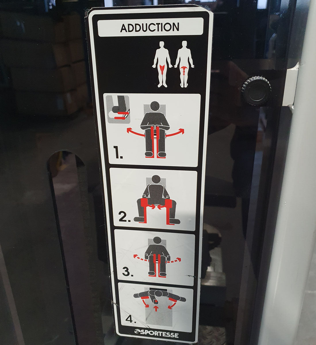 Sportesse Adduktorenmaschine, Hip Adductor, Rahmen Weiß, gebraucht - geprüfter Zustand