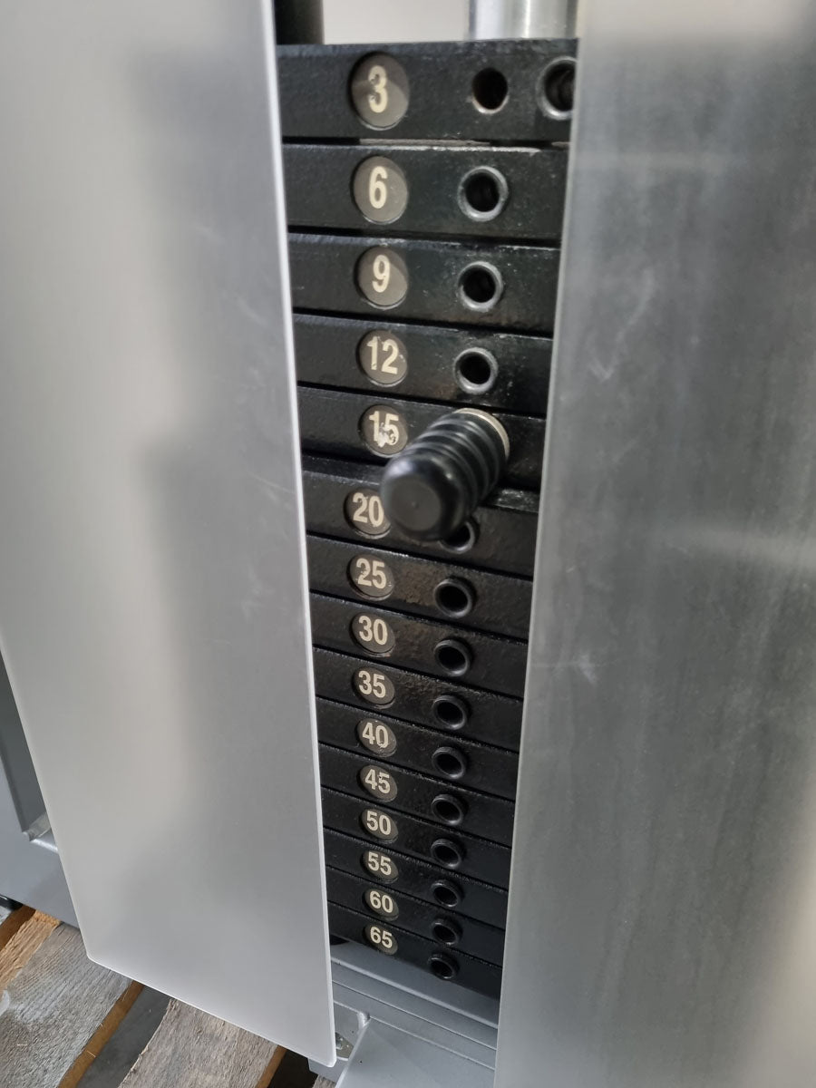 SVG Butterfly - Press Back - Butterfly and Butterfly Reverse - 2 in 1 combination machine, Fly and Rear Delt, frame color silver, used - overhauled condition