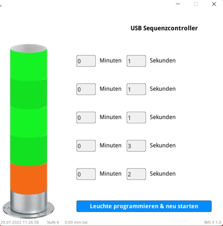 BMS Fitness Traffic Light 2.0 USB, freely programmable with 60 LEDs