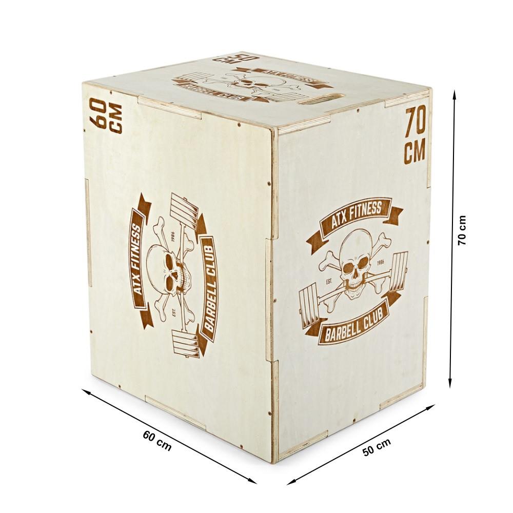 ATX Plyobox - Barbell Club - Holz natur - 50 x 60 x 70 cm